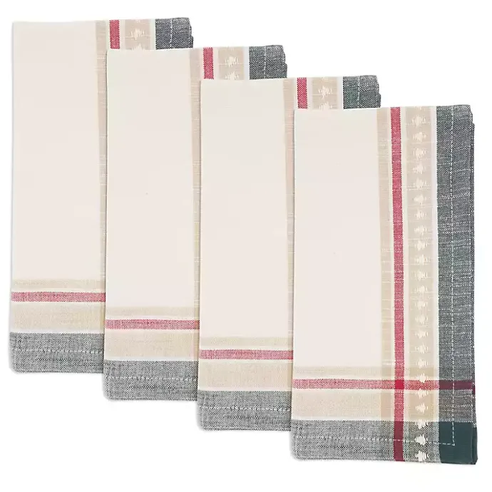 New Kirklands Home Merry Pines Cotton Napkins, Set of 4