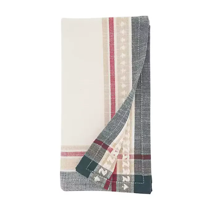 New Kirklands Home Merry Pines Cotton Napkins, Set of 4