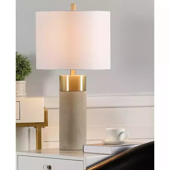 Online Kirklands Home Metal and Concrete Cylindrical Table Lamp
