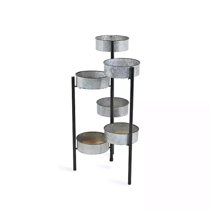 Outlet Kirklands Home Metal and Wood 6-Pot Folding Plant Stand
