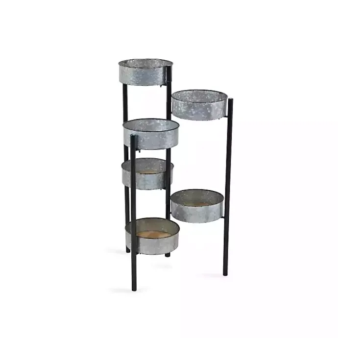 Outlet Kirklands Home Metal and Wood 6-Pot Folding Plant Stand
