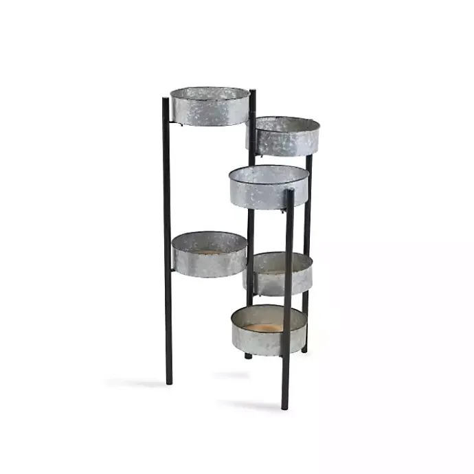 Outlet Kirklands Home Metal and Wood 6-Pot Folding Plant Stand