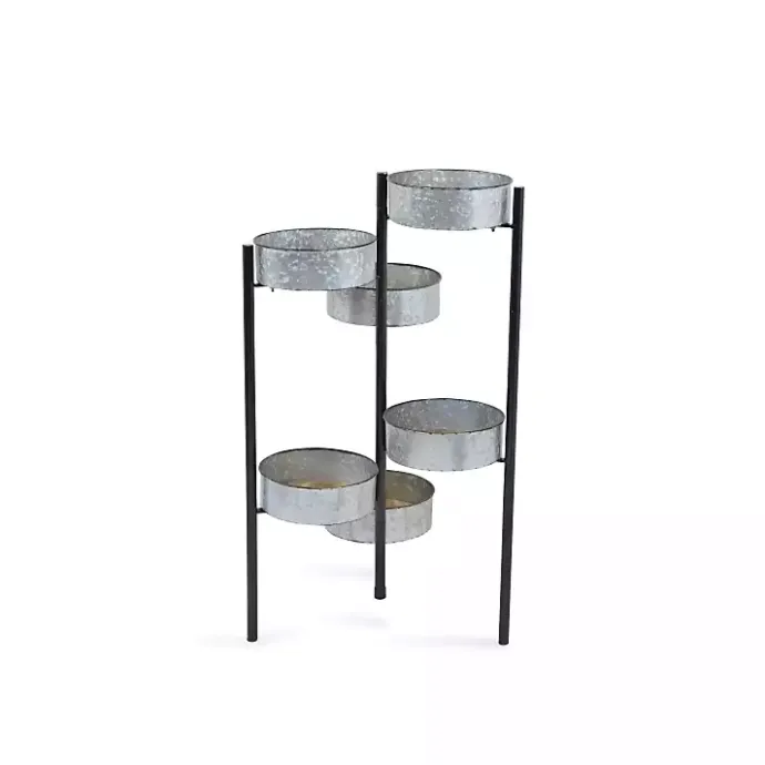 Outlet Kirklands Home Metal and Wood 6-Pot Folding Plant Stand