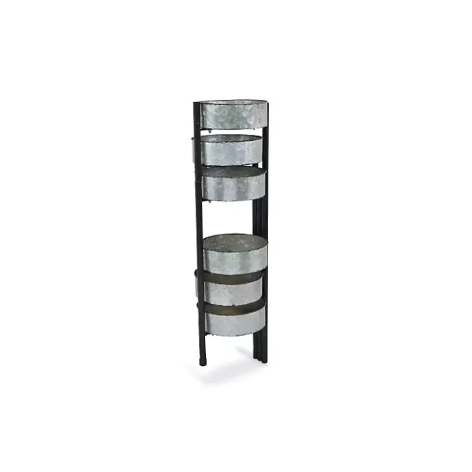 Outlet Kirklands Home Metal and Wood 6-Pot Folding Plant Stand