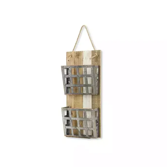 Best Kirklands Home Metal and Wood 2-Tier Mail Holder Wall Plaque