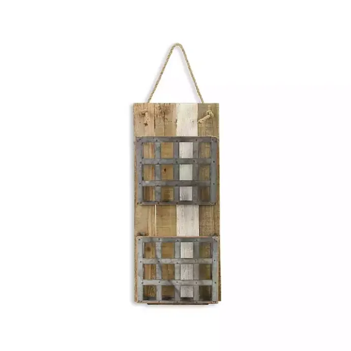 Best Kirklands Home Metal and Wood 2-Tier Mail Holder Wall Plaque