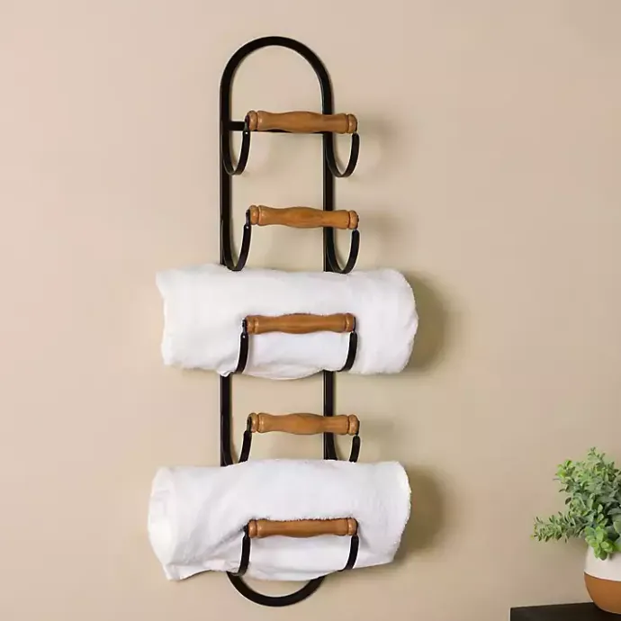 New Kirklands Home Metal and Wood Tiered Multi-Use Wall Rack