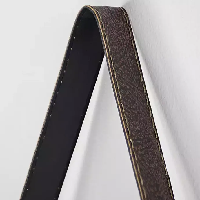 Online Kirklands Home Metal Circle Wall Shelf with Leather Strap