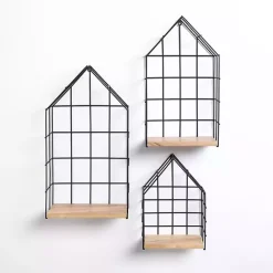 Best Kirklands Home Metal Grate House Wall Shelves, Set of 3