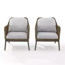 Sale Kirklands Home Metal Rope Outdoor Chairs with Cushions, Set of 2