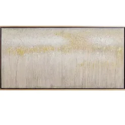 Sale Kirklands Home Metallic Abstract Field Framed Canvas Print Gold