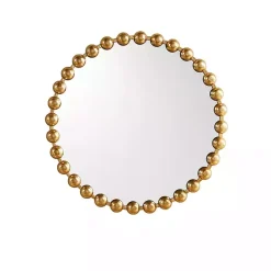 Best Kirklands Home Metallic Foiled Beaded Wall Mirror, 27 in. Gold