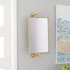 Discount Kirklands Home Metallic Metal Frame Wall Mirror Gold