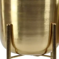 New Kirklands Home Metallic Planters with Stands, Set of 2 Gold