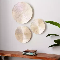 Clearance Kirklands Home Metallic Plates Wall Sculptures, Set of 3 Gold