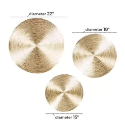 Clearance Kirklands Home Metallic Plates Wall Sculptures, Set of 3 Gold