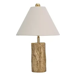 Online Kirklands Home Metallic Gold Textured Table Lamp Ivory