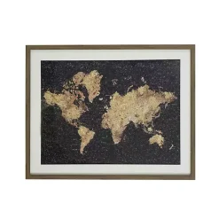 Best Kirklands Home Metallic Gold World Map Framed Art Print
