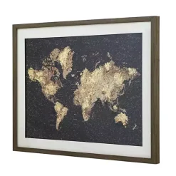 Best Kirklands Home Metallic Gold World Map Framed Art Print