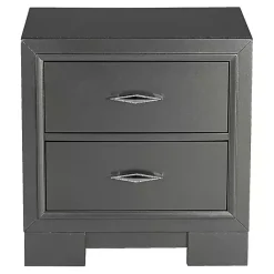 Kirklands Home Metallic Wood Jovan Nightstand Gray