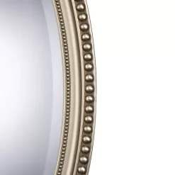 Discount Kirklands Home Metallic Silver Beaded Edge Oval Mirror