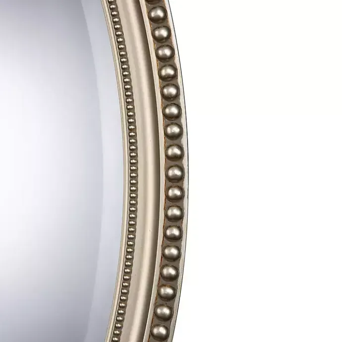 Discount Kirklands Home Metallic Silver Beaded Edge Oval Mirror