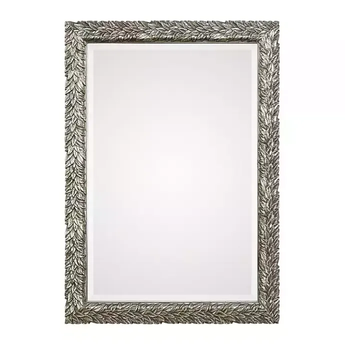 Hot Kirklands Home Metallic Silver Flowering Leaf Beveled Wall Mirror
