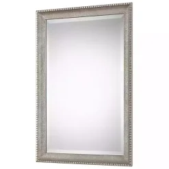 Online Kirklands Home Metallic Silver Textured Frame Wall Mirror