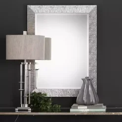 Kirklands Home Metallic Silver Textured Frame Wall Mirror