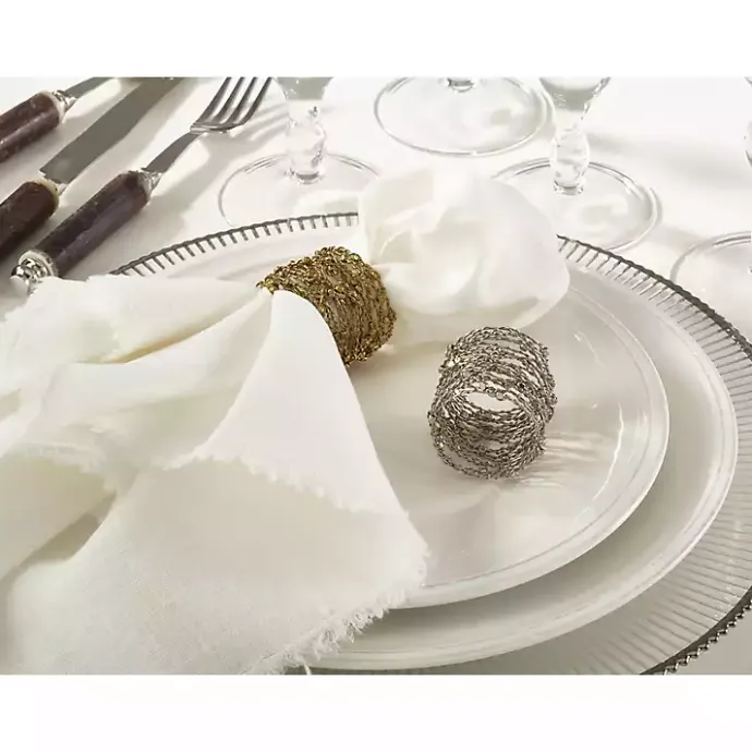 Sale Kirklands Home Metallic Silver Wire Napkin Rings, Set of 4