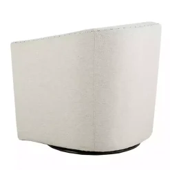 Online Kirklands Home Metro Club Natural Swivel Chair with Nailhead Trim Ivory