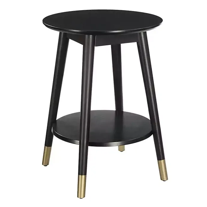 Kirklands Home Mia Round Accent Table Black