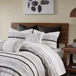New Kirklands Home Mia White Striped 3-pc. King Comforter Set