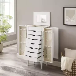 Sale Kirklands Home Mid-Century Modern Jewelry Armoire White