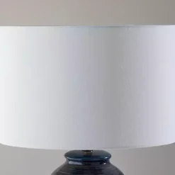 Outlet Kirklands Home Midnight Ribbed Alexis Table Lamp Blue