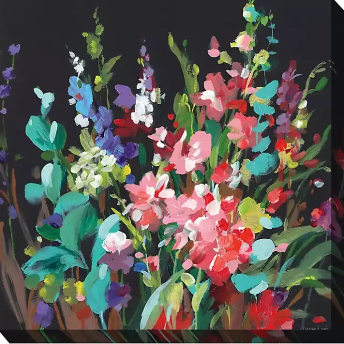 Sale Kirklands Home Midnight Floral Outdoor Canvas Art Print