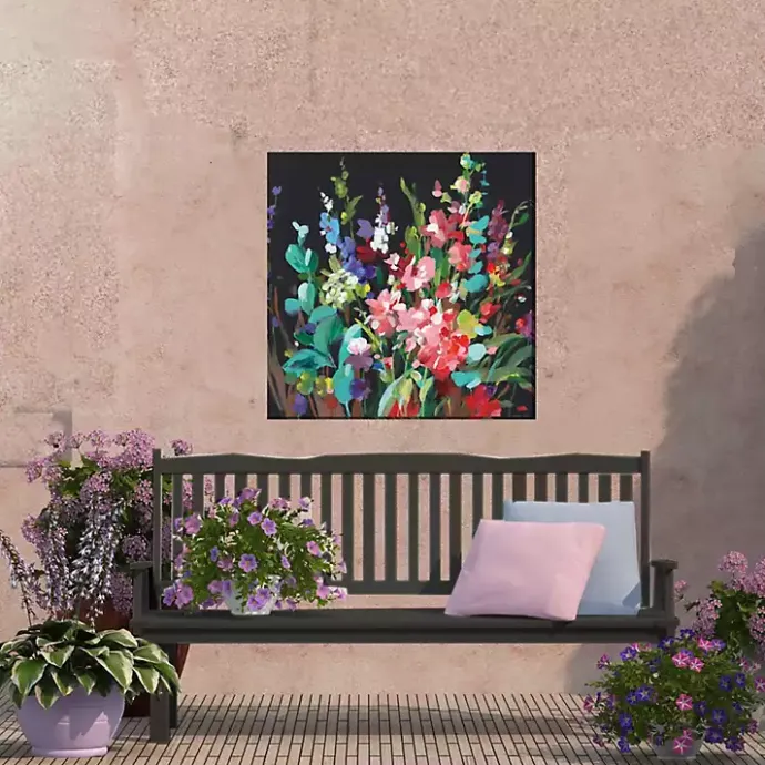 Sale Kirklands Home Midnight Floral Outdoor Canvas Art Print