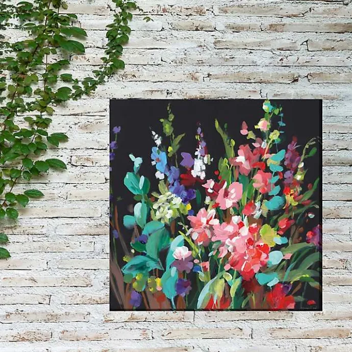 Sale Kirklands Home Midnight Floral Outdoor Canvas Art Print
