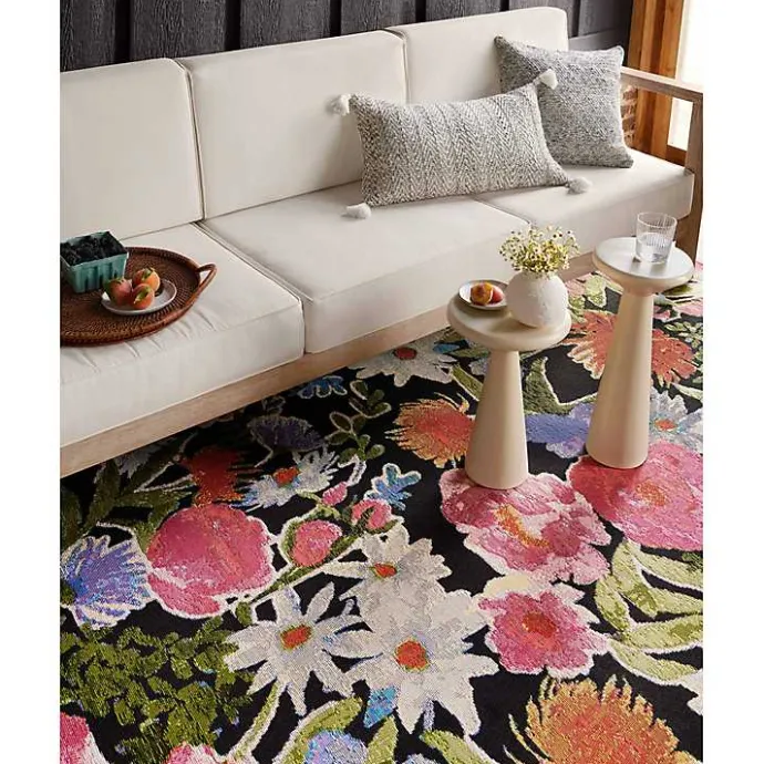 Discount Kirklands Home Midnight Garden Party Indoor/Outdoor Rug, 7x11