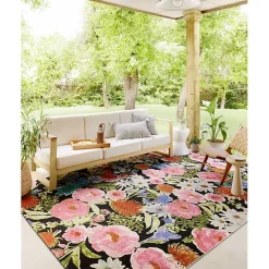 Discount Kirklands Home Midnight Garden Party Indoor/Outdoor Rug, 7x11
