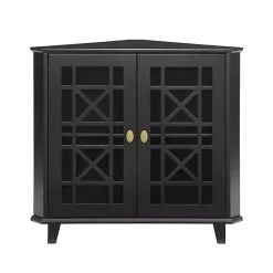 Discount Kirklands Home Mikie Corner Cabinet Black