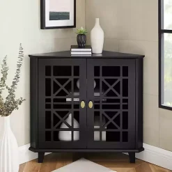 Discount Kirklands Home Mikie Corner Cabinet Black