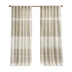Online Kirklands Home Mila Horizontal Stripe Curtain Panel, 84 in. Tan