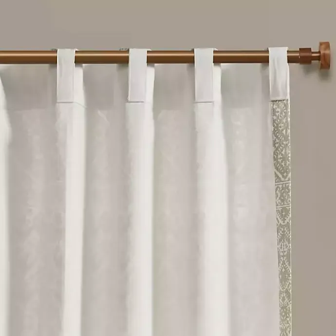 Online Kirklands Home Mila Horizontal Stripe Curtain Panel, 84 in. Tan
