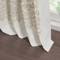 Online Kirklands Home Mila Horizontal Stripe Curtain Panel, 84 in. Tan