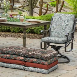 Outlet Kirklands Home Millennial Leaf Luxe Outdoor Dining Chair Cushion White