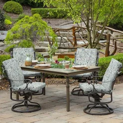 Outlet Kirklands Home Millennial Leaf Luxe Outdoor Dining Chair Cushion White