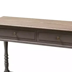 New Kirklands Home Mindi Wood Rustic Farmhouse Console Table Gray
