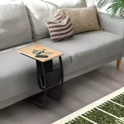 Hot Kirklands Home Minnesota Vikings Wood C-Table Tan