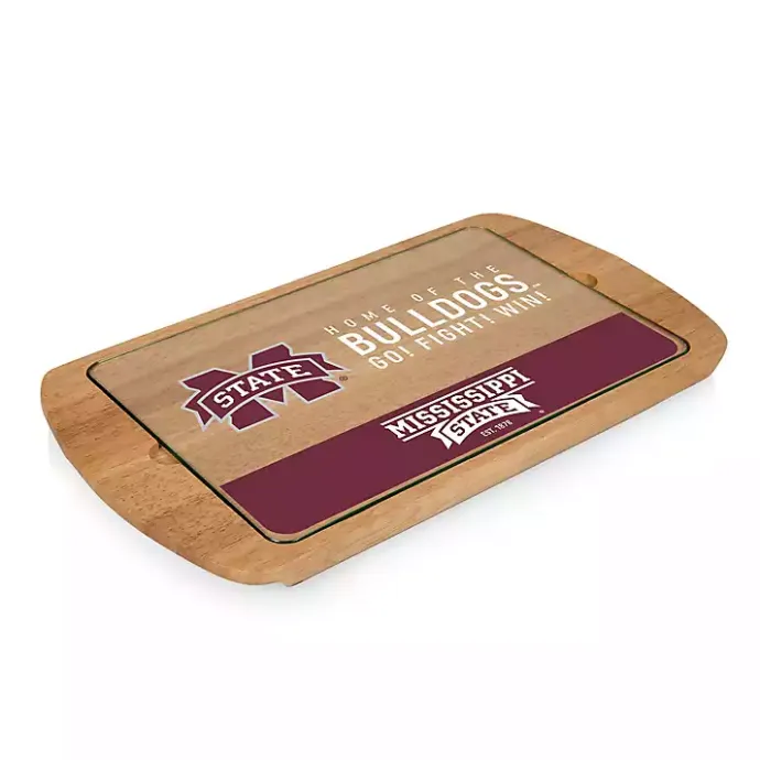 Hot Kirklands Home Mississippi Bulldogs Wood and Glass Serving Board